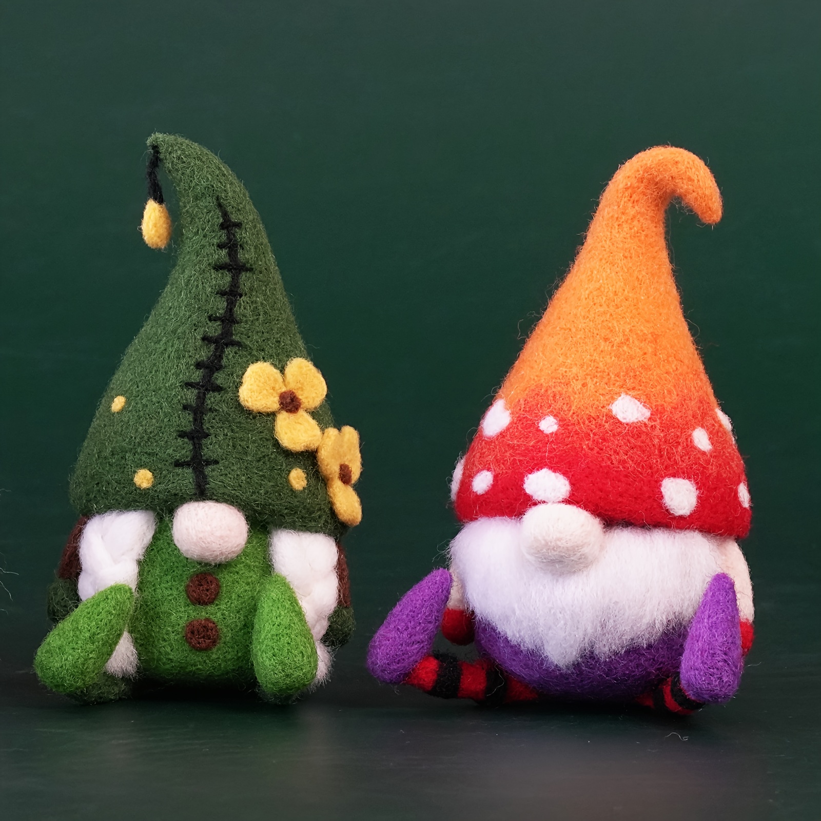 Wool Needle Felting Kit For Beginner Starers Mushroom Gnome - Temu