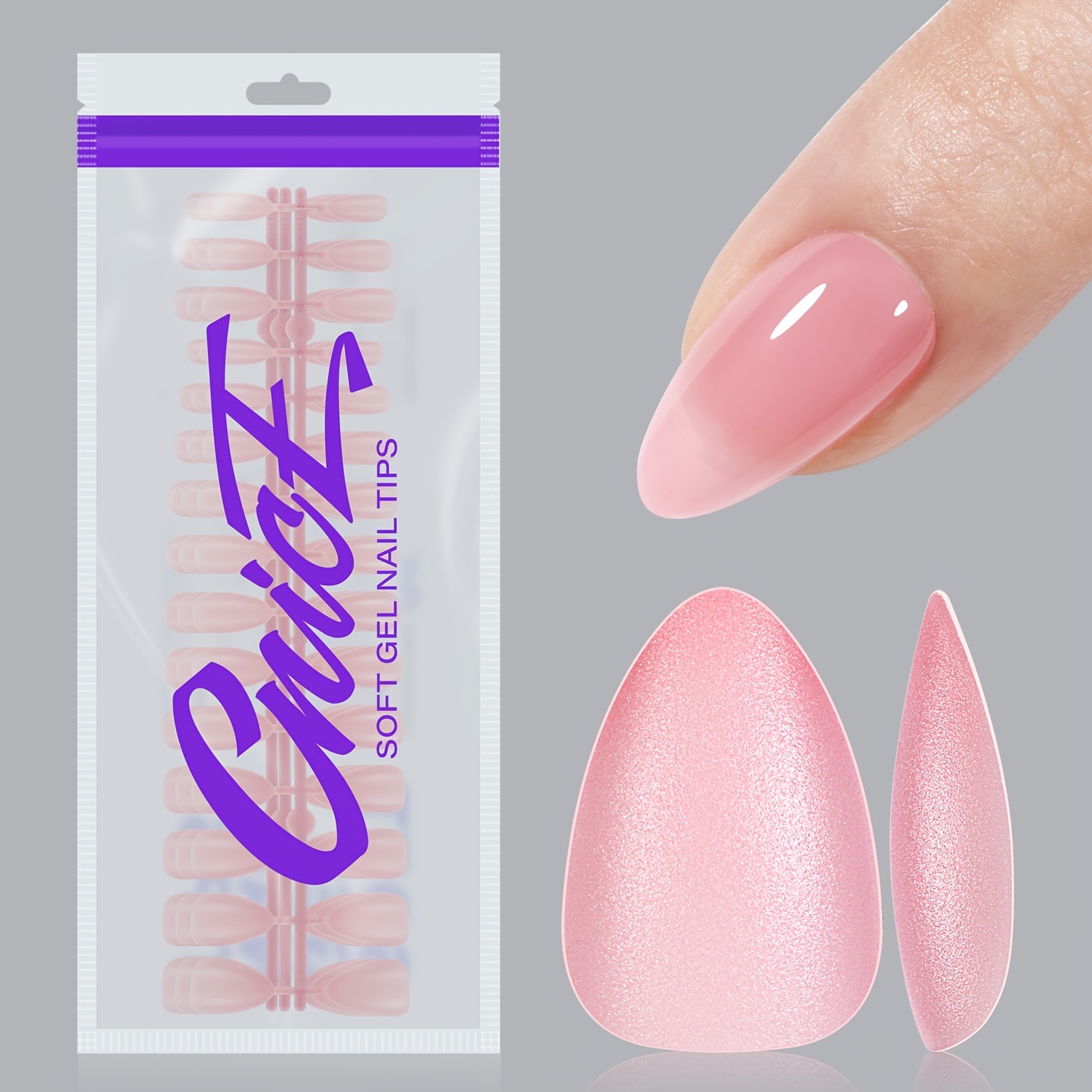 Pre-shaped Frosted Acrylic Nail Tips x100 Manicure DIY