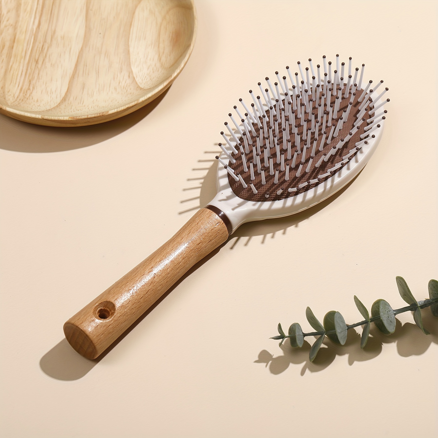 Peine Cojín Aire Madera Bambú Peine Madera Sólida Masaje - Temu