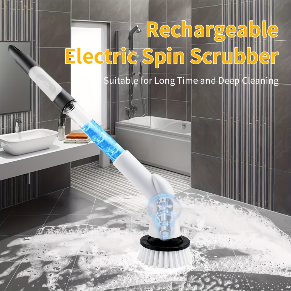 Electric Spin Scrubber With 2/5/6 Replaceable Brush Head - Temu