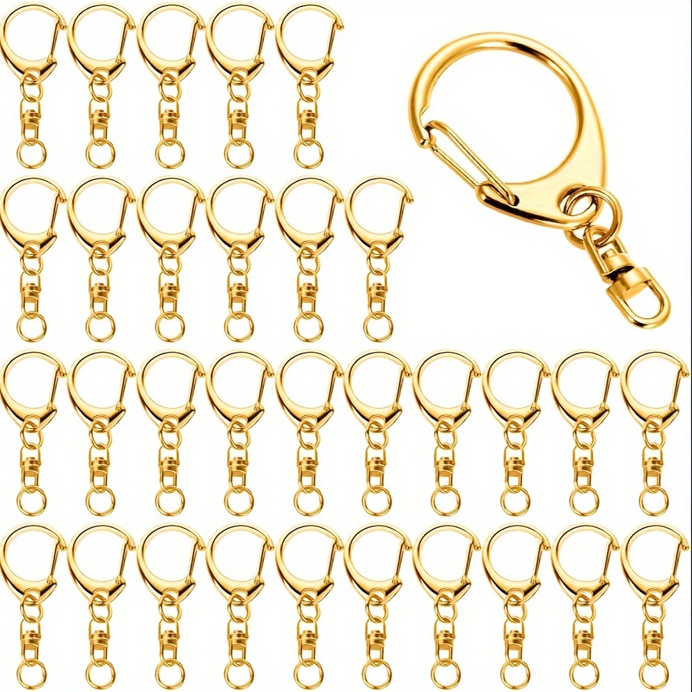 

50pcs Imitation Golden D-shaped Hook Buckle Zinc Alloy C Buckle Metal Lobster Buckle D Buckle Luggage Hardware Dog Buckle Keychain Diy Jewelry Accessories, Golden Diy