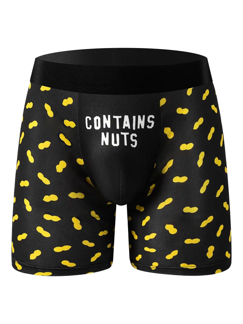 contain Nuts' Print Plus Size Men's Long Boxers Briefs - Temu