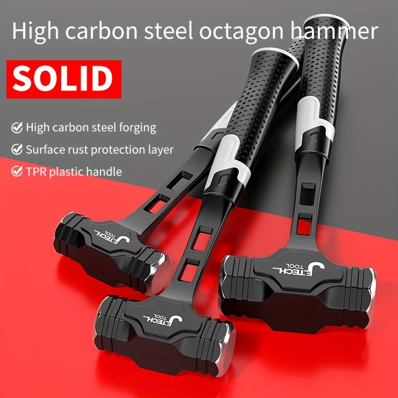 1 Pc Heavy Hammer 2lb Professional Carbon Steel Hammer Pure Steel Octagonal  Hammer 