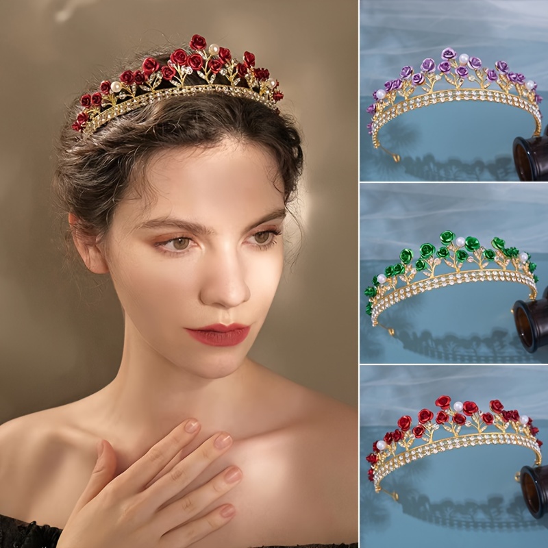 Siciliano Dolce Rose Barocco Corona Tiara Accessori per capelli da sposa  matrimonio - Temu Italy