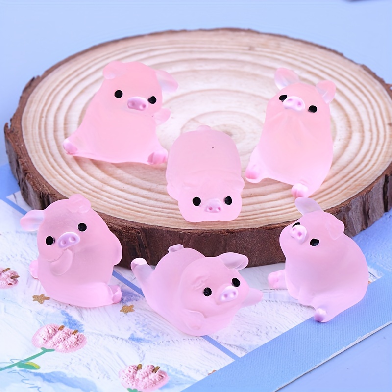 Mini Resin Luminous Pigs Perfect For Diy Christmas Birthday - Temu