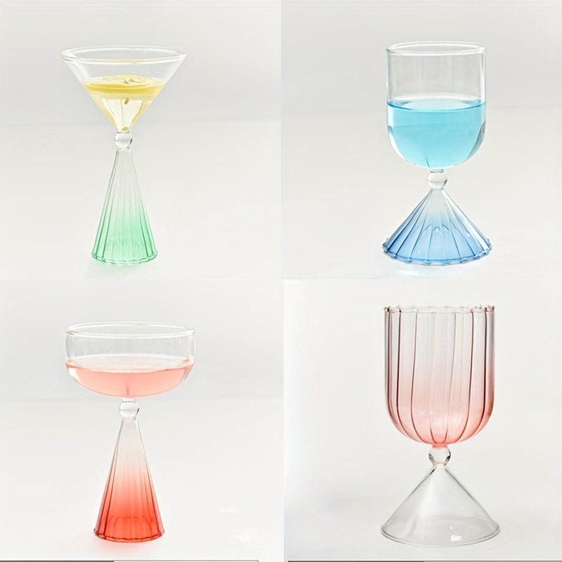 Creative Ice Cream Cup Gradient Color Martini Glass Stemmed Cocktail Glass  Glassware Home Bar Drinkware - Temu