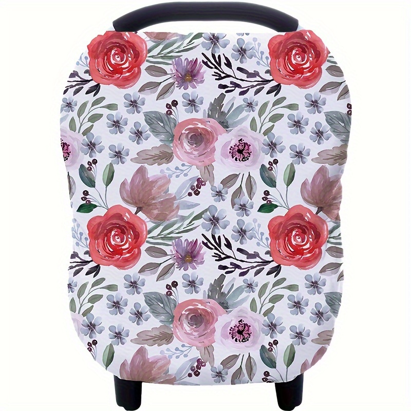 Art Black Mushroom Baby Car Seat Cover Canopy Stretchy Nursing Covers Breathable Windproof Winter Scarf For Infant Breastfeeding Boys Girls