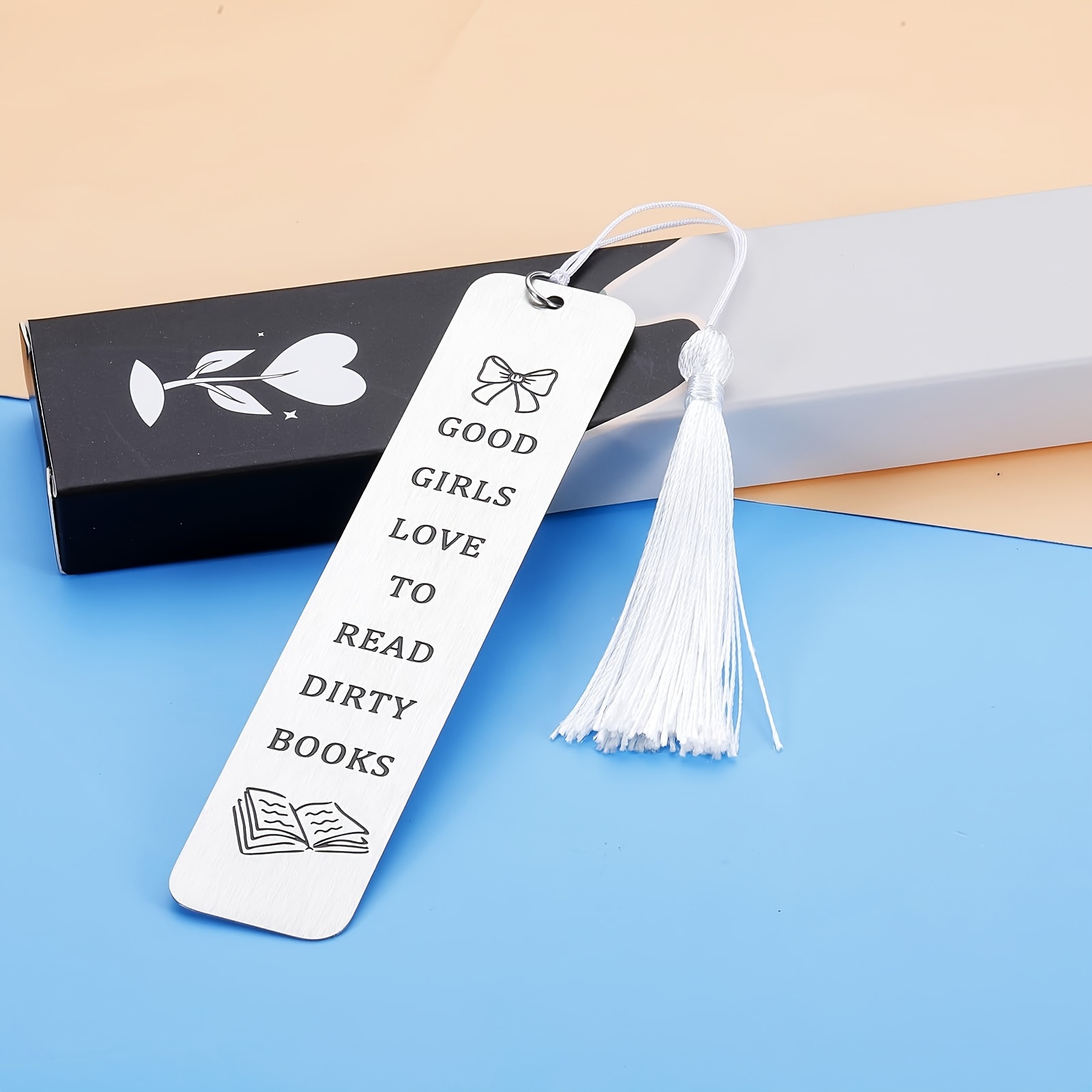 1pc, Stainless Steel Bookmark With Tassel Bookmark, Women Funny