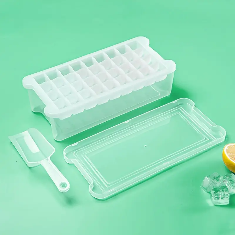 36 Bpa-free Silicone Ice Cube Tray With Lid, Bin, And Tong - 36 Nugget Ice  Tray For Easy Release - Large Mold Maker For Cocktails And Whisky - Temu