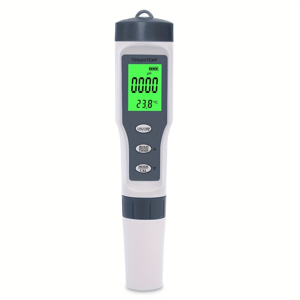 Medidor de pH digital de agua, 0.01 bolígrafo de alta precisión de calidad  de agua con rango de medición de pH 0-14 para agua potable, planta, piscina
