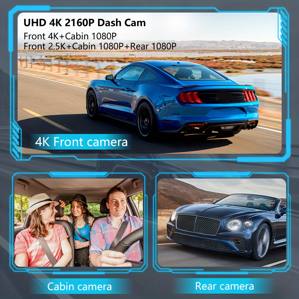 Dash kamera Vorne Innen 3 16 Zoll 4k + 1080p Auto dvr 3 - Temu Austria