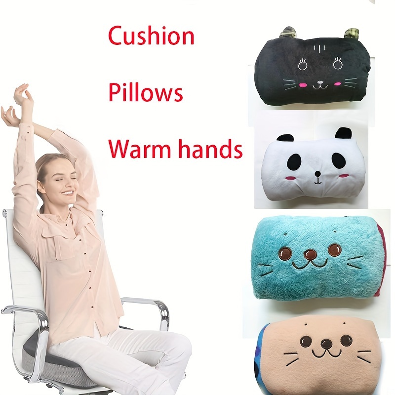 Almohada de abrazo de felpa calentador de mano: almohada de peluche de  panda para dormir, cojín de peluche para abrazar, almohada 2 en 1, juguete  de