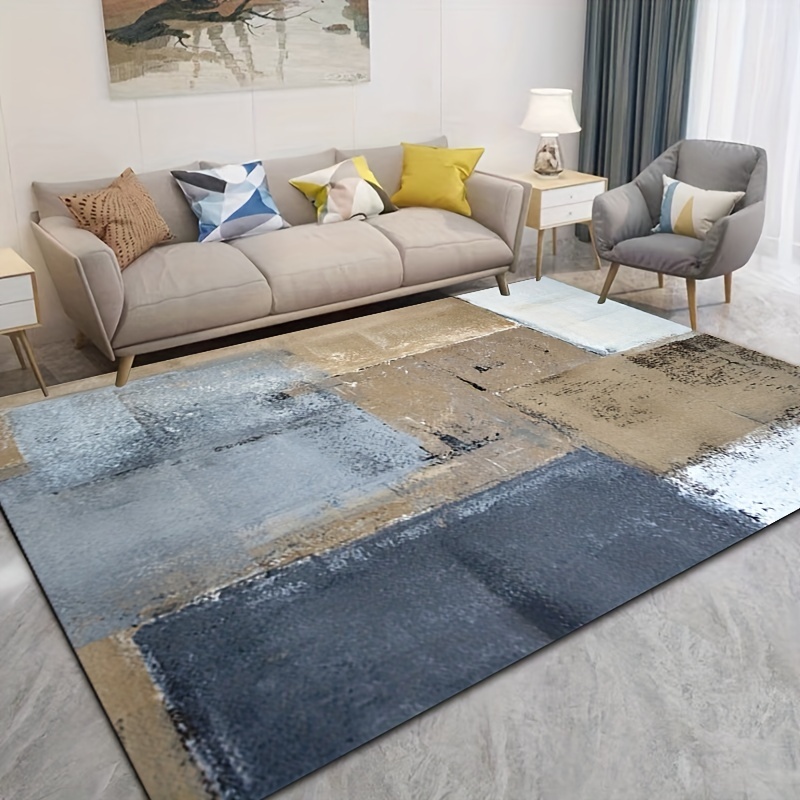 Modern Minimalist Area Rugs, Soft Crystal Velvet Carpet With Tpr