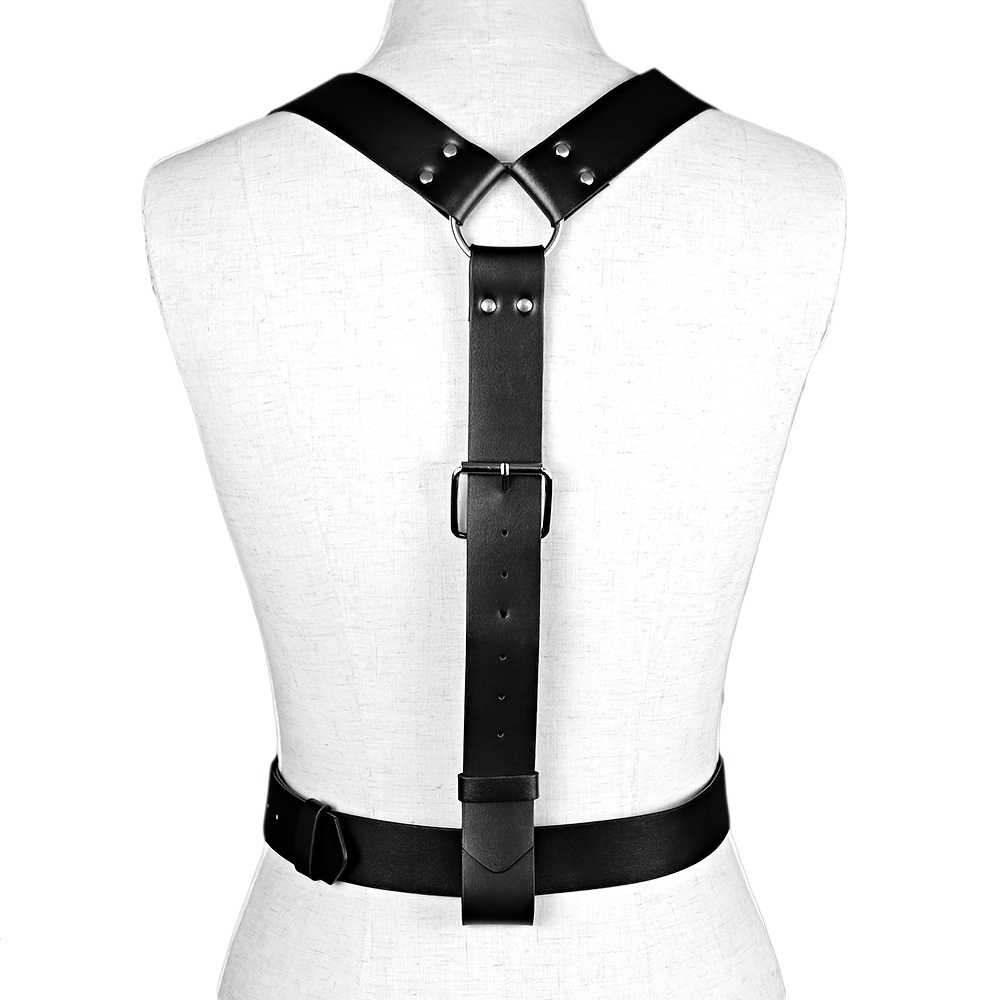 Pu Leather Harness Belt Fashion Ladies Body Suspenders Belt Punk Belt  Women's Black Pu Leather Belt Valentines Gifts - Temu