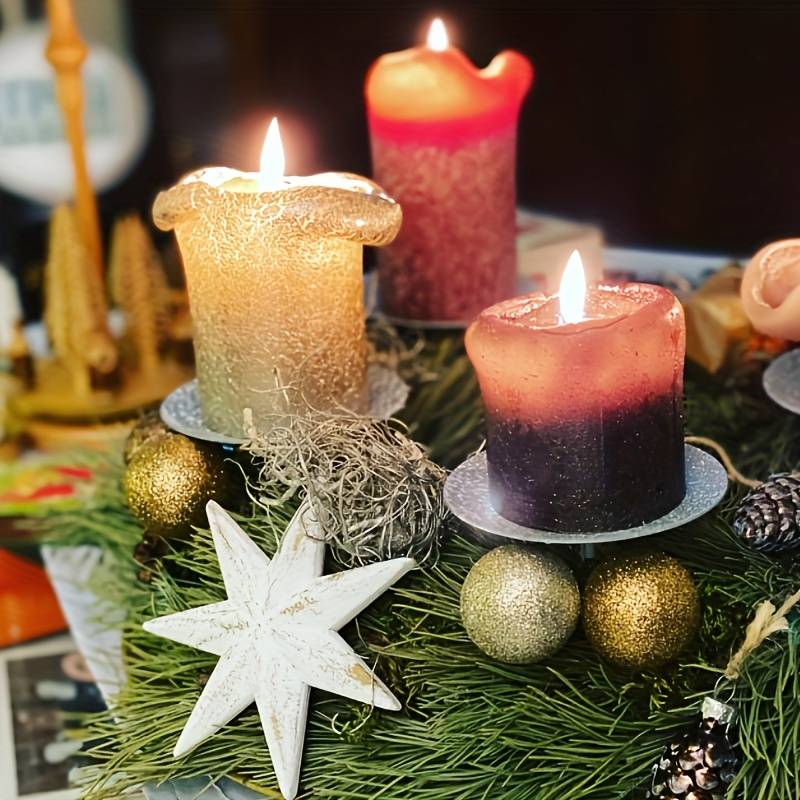 8 Bougeoirs En Métal Noir Pour Couronne De L'Avent – Support à Pic 6 Cm – Décoration Noël Table
