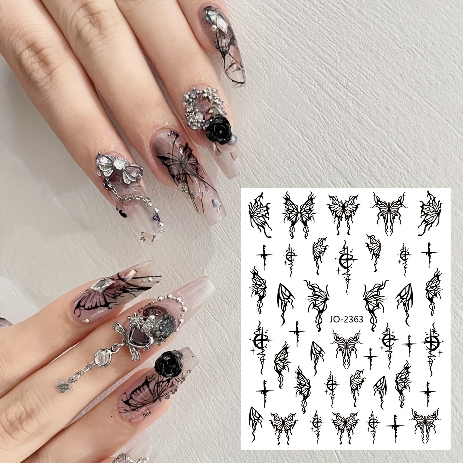 3D Nail Art Stickers Adhesive Rose Decals for DIY Manicure