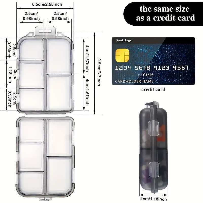 Travel Pill Organizer - Weekly Pill Organizer - Vegan Leather Pill Case -  Portable Pocket Pharmacy - Travel Accessories - Pill Organizer - Travel