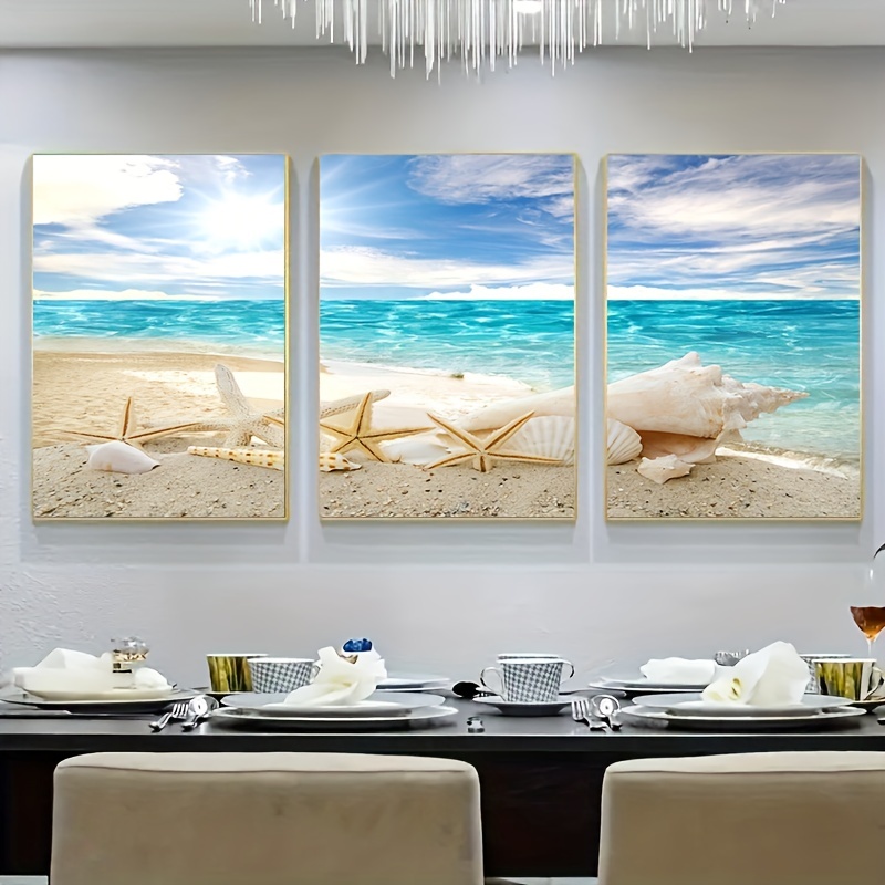  Mural de pared 3D con diseño de océano tropical, murales  grandes y modernos, para sala de estar, dormitorio, decoración de pared :  Herramientas y Mejoras del Hogar