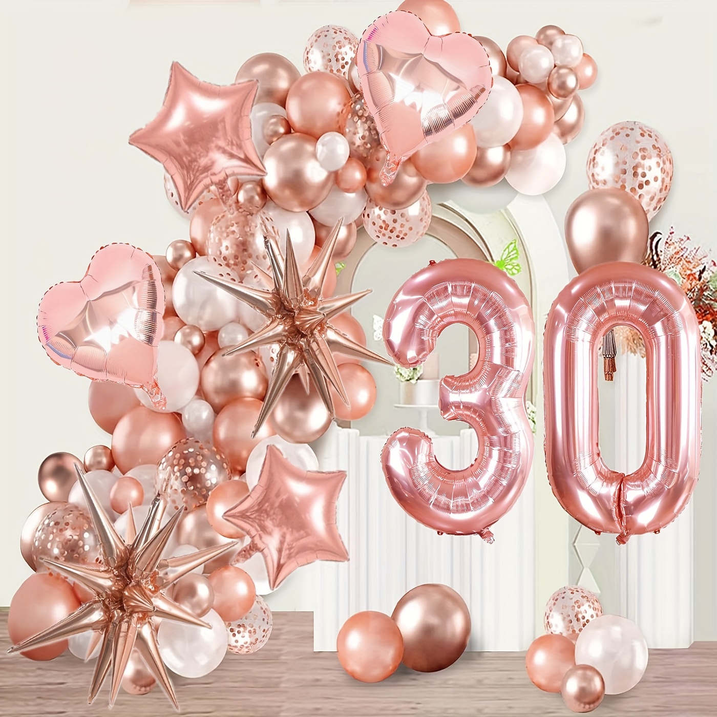 100 globos de látex rosa metálicos de varios tamaños, globo cromado de  18/12/10/5 pulgadas, globo de helio, perfecto para cumpleaños, San  Valentín