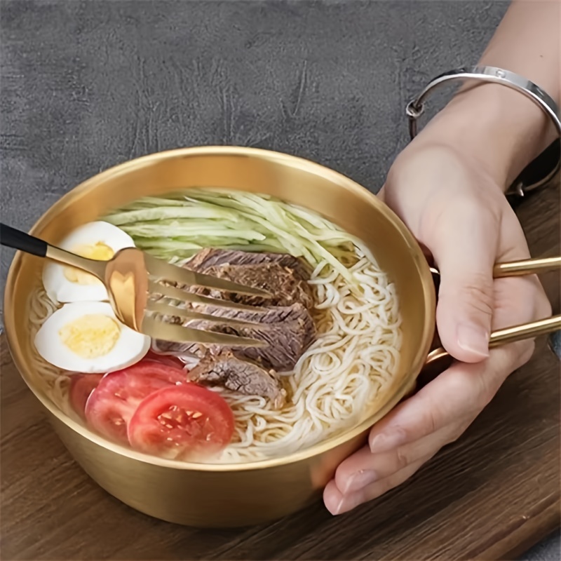 1pc Stainless Steel Insulated Bowl With Lid Korean Style - Temu