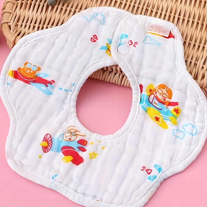 Infant Toddler Cotton Gauze Petal Bib, Absorbent Feeding Bib