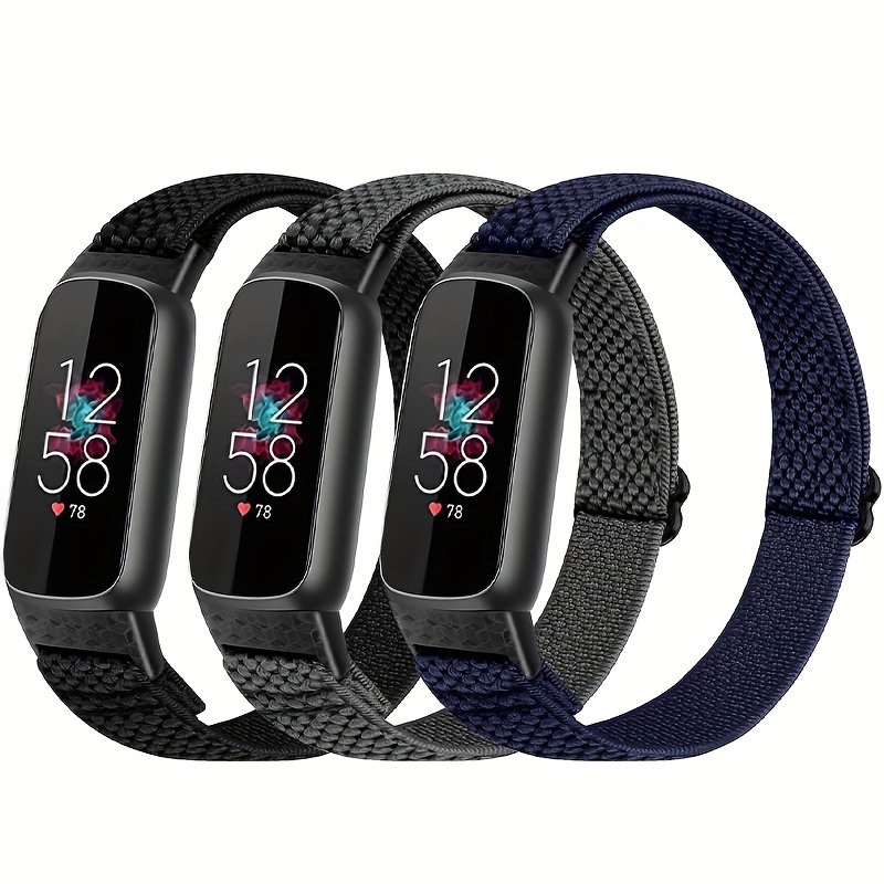  Paquete de 4 bandas elásticas compatibles con Fitbit Versa/Fitbit  Versa Lite/Fitbit Versa 2 bandas para mujeres y hombres, correas de  repuesto ajustables de nailon elástico suave transpirable para pulsera Versa  Smartwatch 