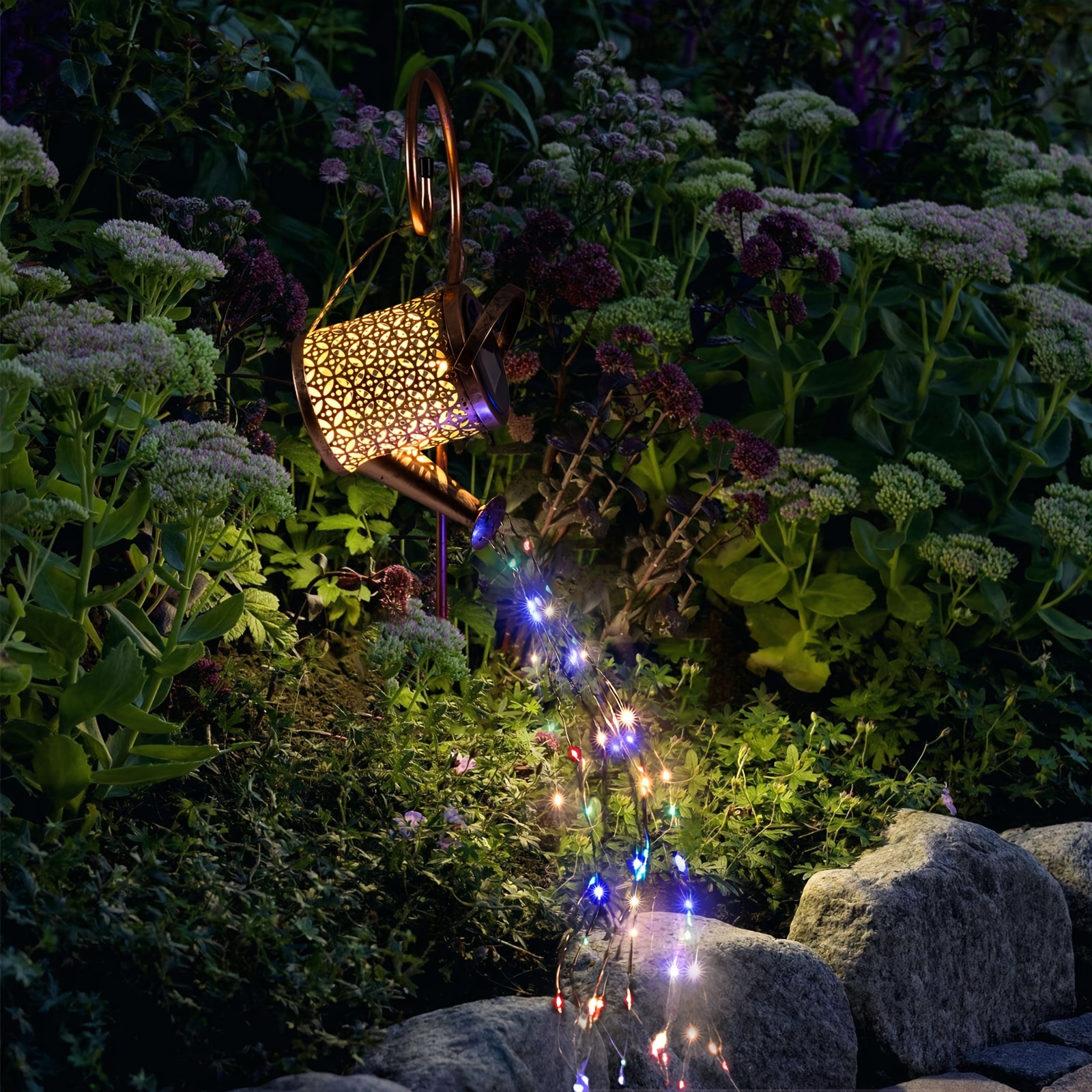 Garden Waterfall Lights, Watering Lamp, Outdoor Ornaments, Light String