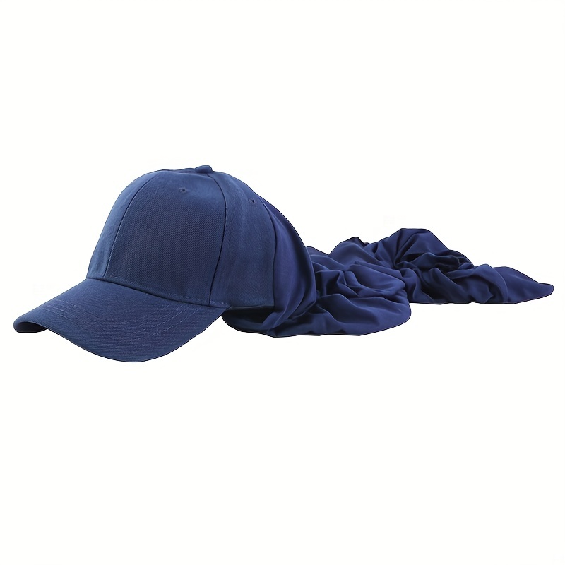 Women Adjustable Baseball Cap With Long Bubble Chiffon Head Wrap Hat And Shawl
