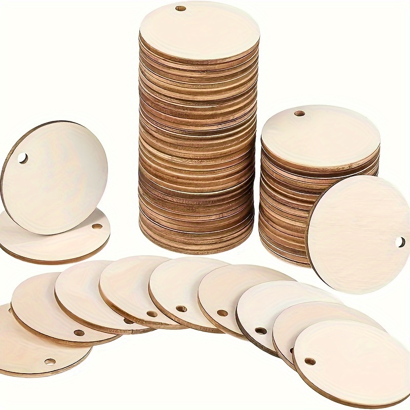 Round Wood Circle With Holes Round Wood Pan For Crafts Blank - Temu