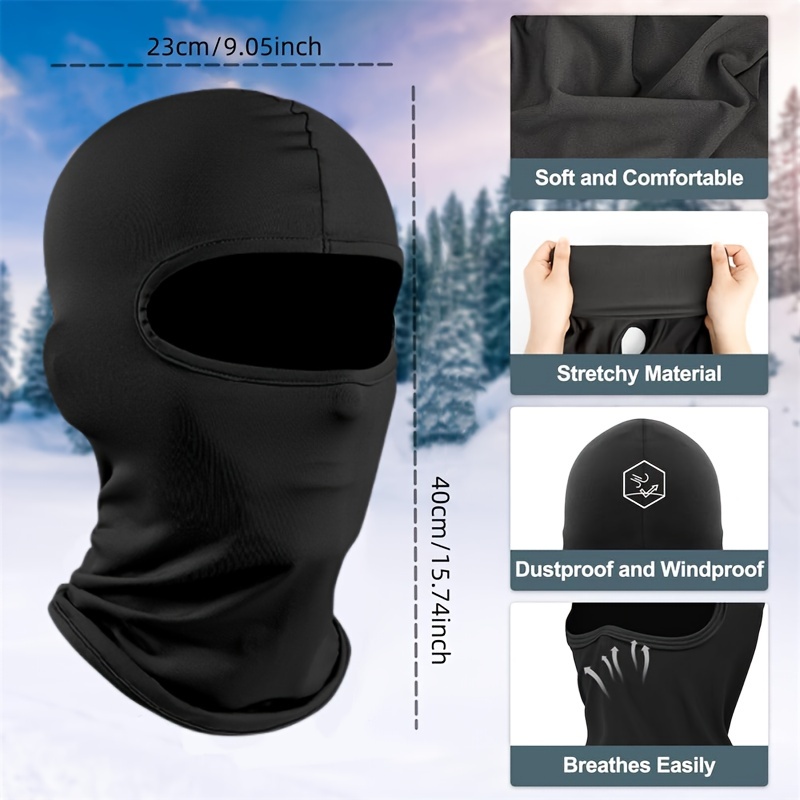 Ski Mask Balaclava Winter High Elasticity Full Face Mask Cold Weather Wind  Protection Gear For Motorcycle Skiing Snowboarding Ride Running