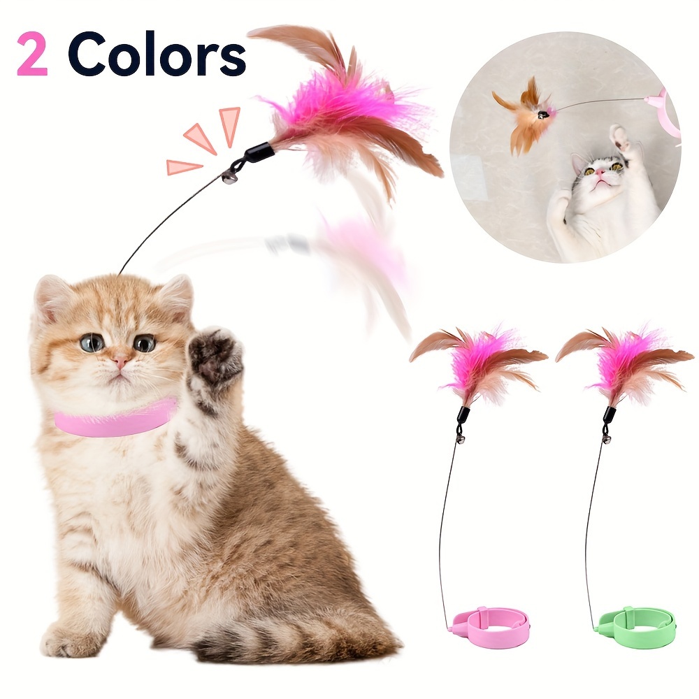 Interactive Cat Toys Funny Feather Teaser Stick Bell Pets - Temu