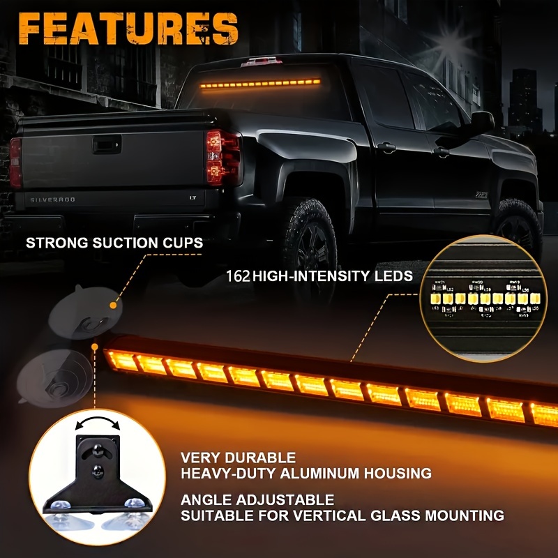 Amber 6-LED 4 Surface Mount Warning Strobe Light Hazard Flasher