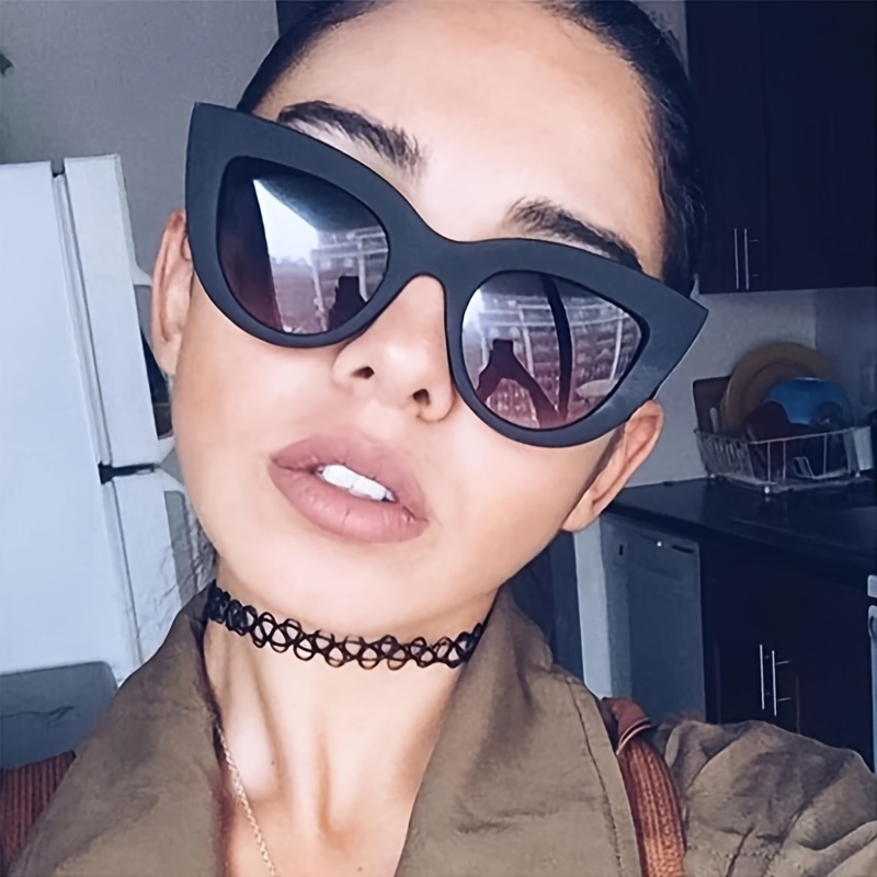 Vintage Cat Eye Sun Glasses Woman Trending Fashion Female - Temu