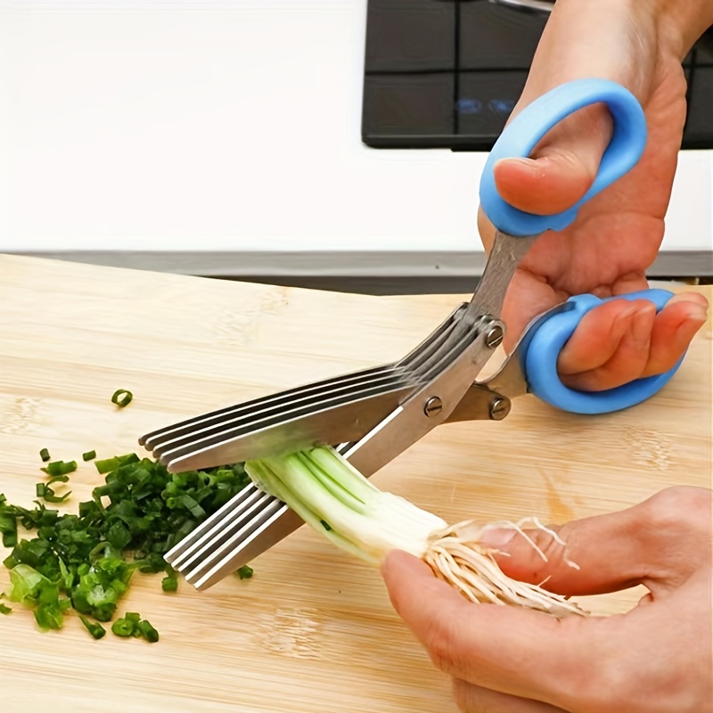 Stainless Steel Kitchen Scissors, Multi Layer Kitchen Scissors, Herb  Scissors With 5 Blabe, Multifunctional Kitchen Cutter, Kitchen Green Onion  Scissor, Kitchen Gadgets, Kitchen Supplies - Temu