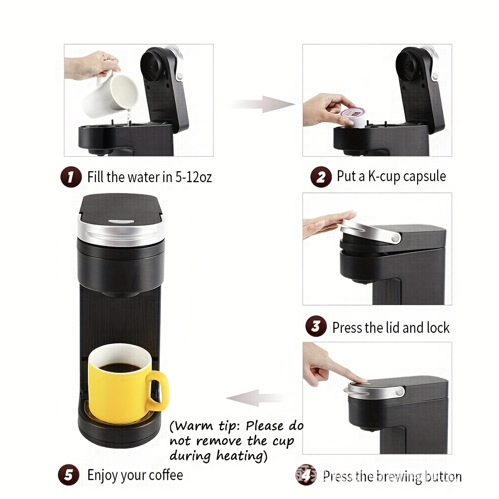 2 in 1 Coffee Maker Single Serve With Travel Mug Grind Cup Brewer