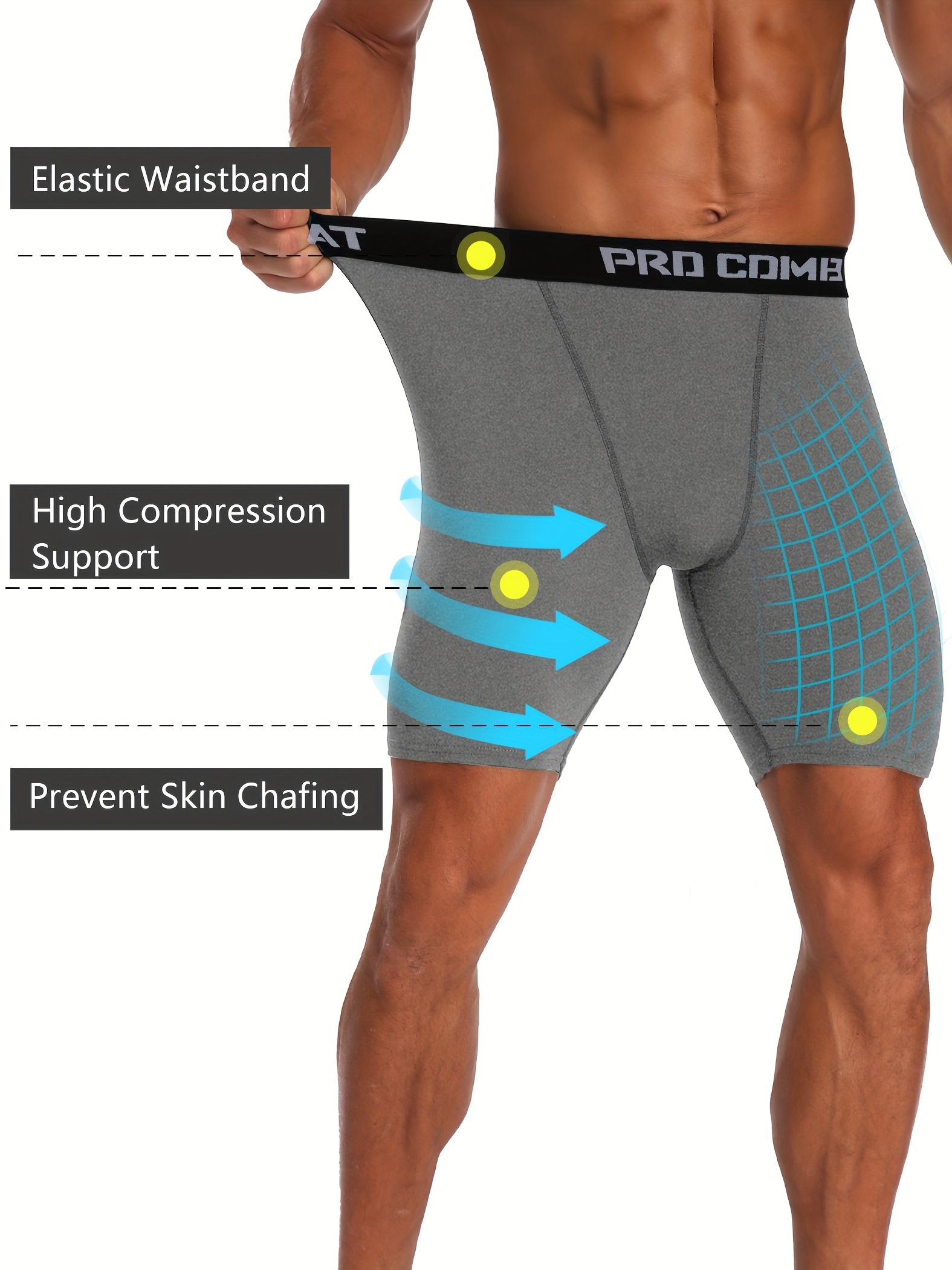 Mens Sports Briefs Skin Tight Shorts Running Fit Gym Compression Pant