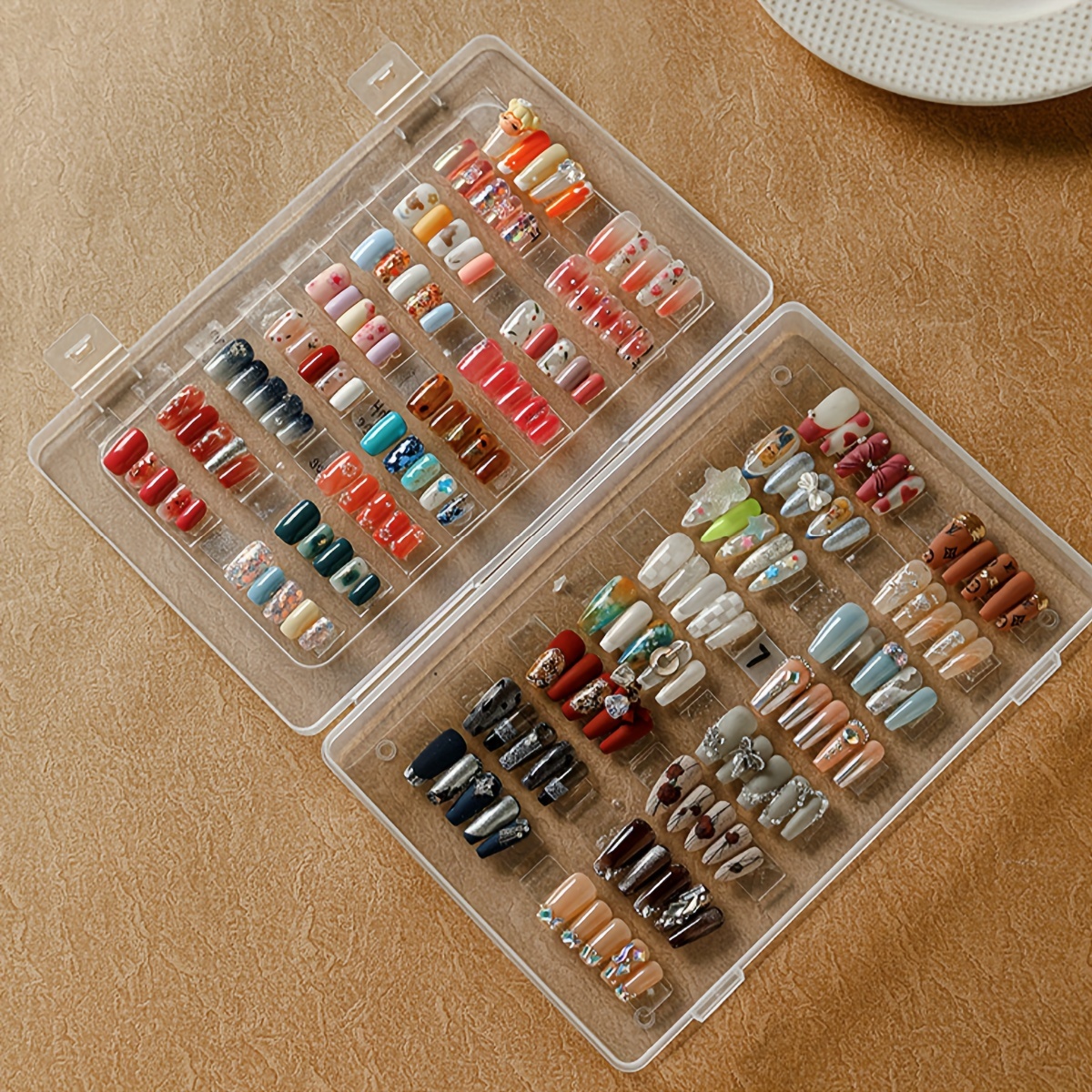 

Press On Nail Organizer, Clear Press On Nail Storage Box, Nail Art Display Packaging Box, Dustproof Fake Nail Storage Case (not Included Press On Nail)