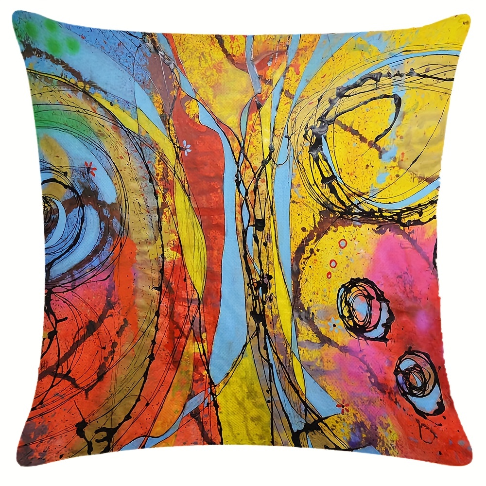 Graffiti Pillow Abstract Art Throw Pillow Pillow Insert 