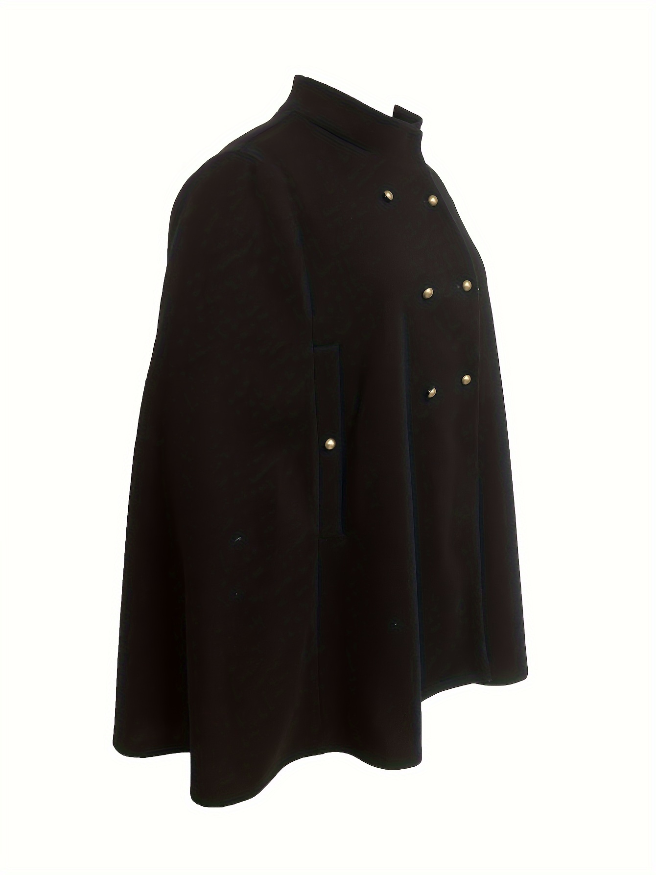 Black Wool Cape Coat for Women, Plus Size Wool Cape Cloak Coat