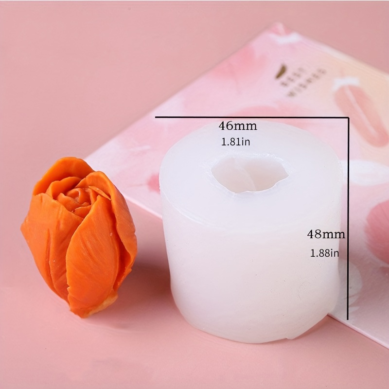1pc, Tulip Flowers Turn Silicone Mold Decoration Car Aromatherapy Furnishing Articles Glue Candle Mould