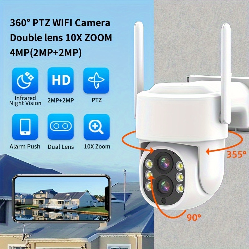 1pc 4mp Caméra De Sécurité Sans Fil Wifi Caméra Ip - Temu Canada