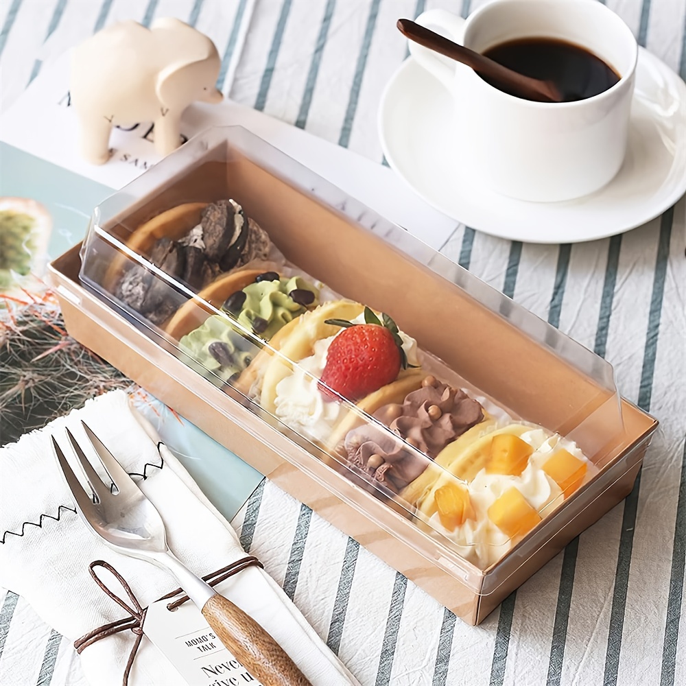 Paper Charcuterie Boxes With Clear Lids Brown Cookie Boxes - Temu