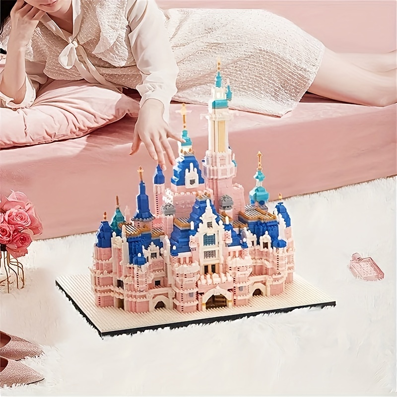 6300個のピンクの城シリーズのブロックおもちゃ、ミニブロック、城シリーズのモデルビルディングセット