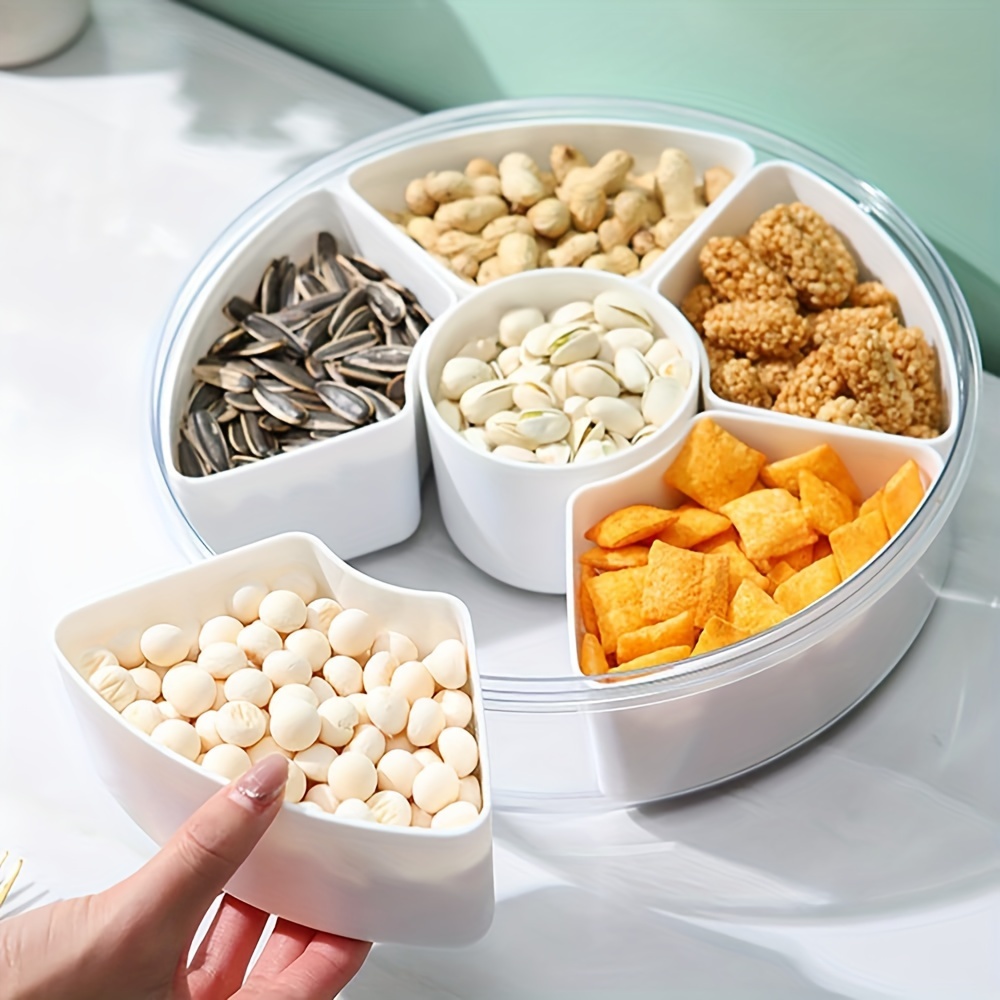 Storage Containers Veggie Tray Lid Divided Snack Box - Temu