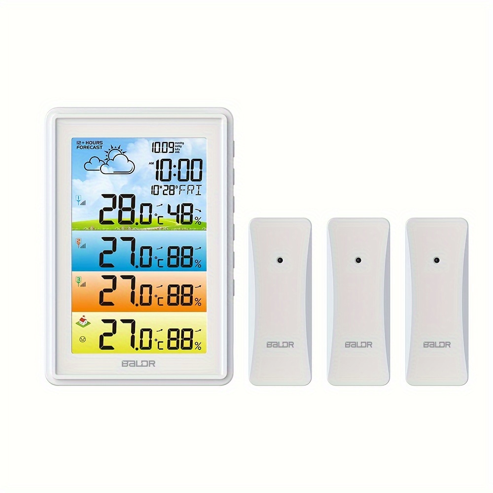 1pc Termometro Digitale Ibrido Wireless Interno Esterno Con Idrmetro E  Grande Schermo LCD Con Previsioni Meteo - Temu Italy