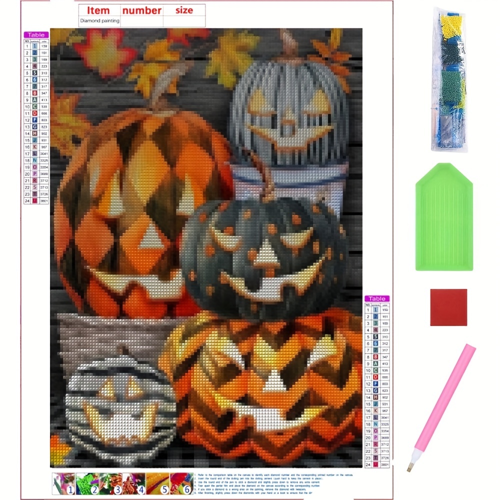 Halloween Pumpkin Ab Diamond Painting Kit - Temu