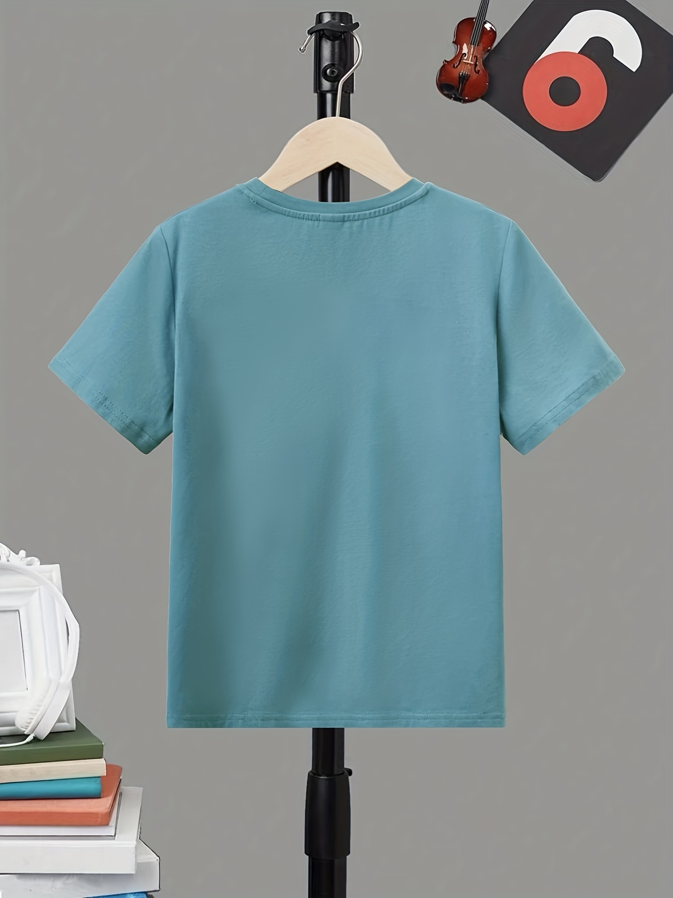 Boy's Letter Print T-shirt Active Short Sleeve Tee for Summer