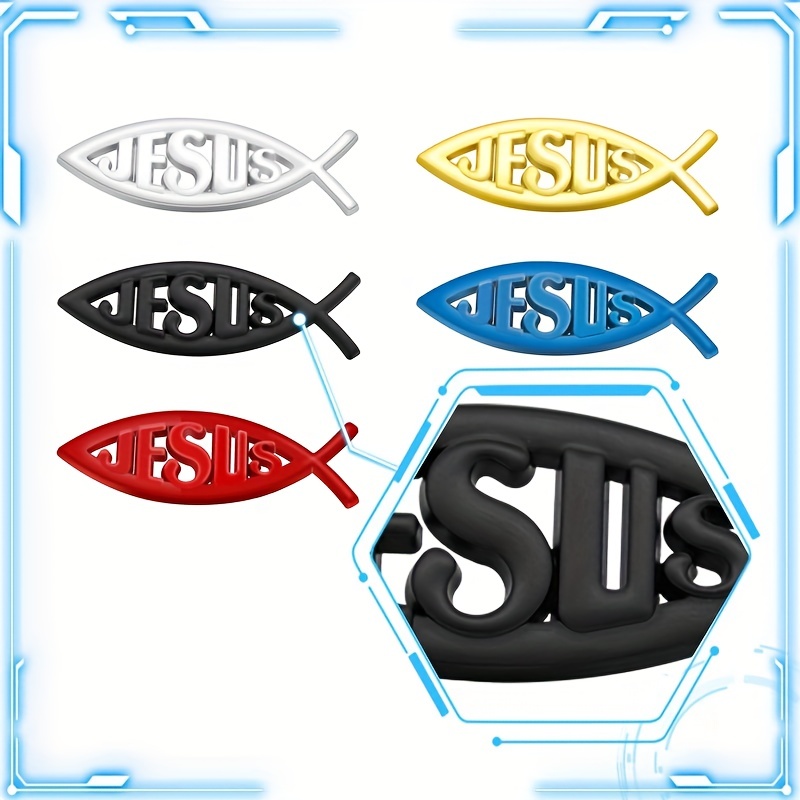 3d Metal Car Sticker Fish Auto Logo Car Styling Emblem - Temu
