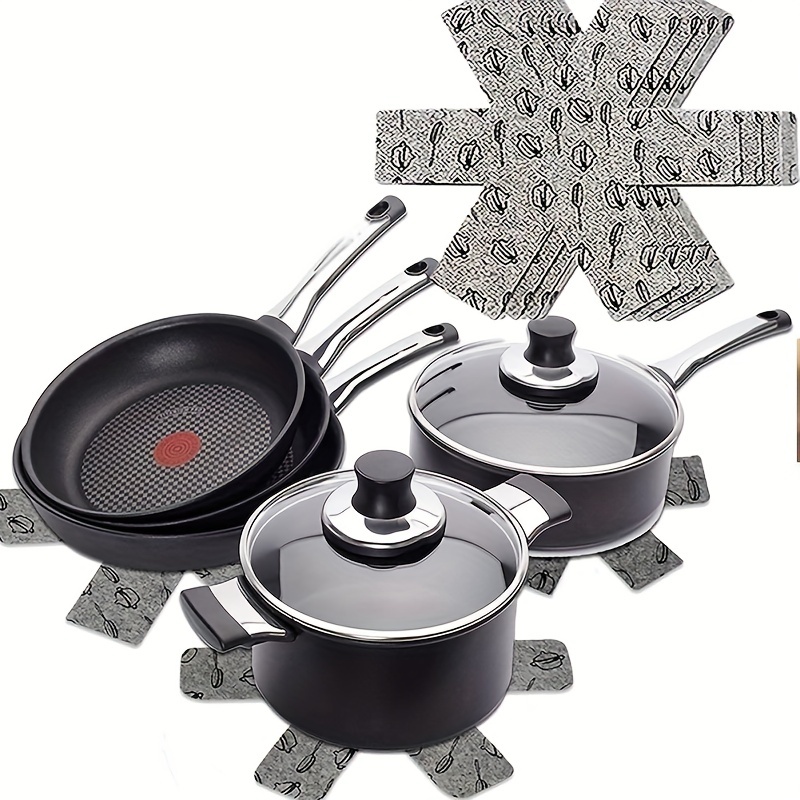 Anti Slip Pot and Pan Protectors 3 Sizes Gray