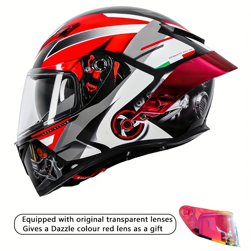 Casco integral de motocicleta para adultos, hombres y mujeres, casco ligero  todo en uno, casco de motocicleta de calle, carreras de cuatro estaciones